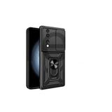 Techtrove Honor 70 Kılıf Magnetik Standlı Sürgülü Kamera Korumalı Tank Kapak Siyah