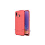 Techtrove Huawei Honor 8C Kılıf Deri Extra Korumalı Slikon Kapak Kırmızı