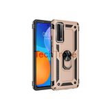 Techtrove Huawei P Smart 2021 Kılıf Yüzüklü Stand Olabilen Magnetic Tpu Tank Kapak Gold