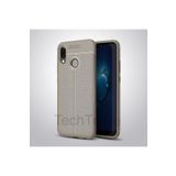 Techtrove Huawei P20 Lite Kılıf Deri Extra Korumalı Slikon Kapak Gri