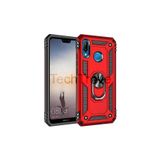 Techtrove Huawei P20 Lite Kılıf Yüzüklü Stand Olabilen Magnetic Tpu Tank Kapak Kırmızı