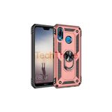 Techtrove Huawei P20 Lite Kılıf Yüzüklü Stand Olabilen Magnetic Tpu Tank Kapak Rose Gold
