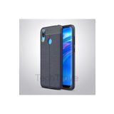 Techtrove Huawei Y7 Prime 2019 Kılıf Deri Extra Korumalı Slikon Kapak Lacivert