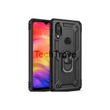 Techtrove Huawei Y7 Prime 2019 Kılıf Yüzüklü Stand Olabilen Magnetic Tpu Tank Kapak Siyah