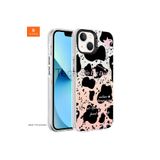 Techtrove İphone 13/14 Uyumlu Kılıf Mermer Desenli Kapak Siyah-Beyaz