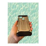 Techtrove Oppo A15 Ve A15S Kılıf Çift Katmanlı Kamera Koruma Çıkıntılı Zırhlı Tank Kapak Gold