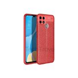 Techtrove Oppo A15S Kılıf Deri Extra Korumalı Slikon Kapak Kırmızı