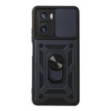 Techtrove Poco F3 Kılıf Sürgülü Kamera Korumalı Yüzüklü Stand Olabilen Magnetic Tpu Tank Kapak Lacivert
