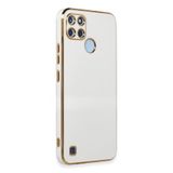 Techtrove Realme C25Y Kılıf Parlak Tasrım Kamera Korumalı Ultra Yumuşak Esnek A+ Kalite Kapak Beyaz