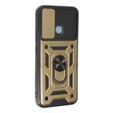 Techtrove Realme C25Y Kılıf Sürgülü Kamera Korumalı Yüzüklü Stand Olabilen Magnetic Tpu Tank Kapak Gold