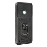 Techtrove Realme C25Y Kılıf Sürgülü Kamera Korumalı Yüzüklü Stand Olabilen Magnetic Tpu Tank Kapak Siyah