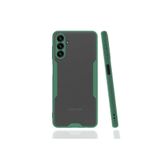 Techtrove Samsung Galaxy A04S Kılıf Renkli Kenarlı Arkası Buzlu Yumuşak Silikon Kapak Koyu Yeşil