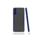 Techtrove Samsung Galaxy A04S Kılıf Renkli Kenarlı Arkası Buzlu Yumuşak Silikon Kapak Lacivert