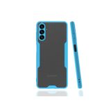 Techtrove Samsung Galaxy A04S Kılıf Renkli Kenarlı Arkası Buzlu Yumuşak Silikon Kapak Mavi
