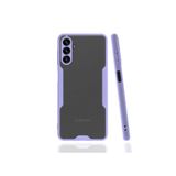 Techtrove Samsung Galaxy A04S Kılıf Renkli Kenarlı Arkası Buzlu Yumuşak Silikon Kapak Mor