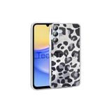 Techtrove Samsung Galaxy A15 Kılıf İpeksi Desenli Tasarımlı Kamera Koruma Çıkıntılı A+ Kalite Kapak Gri Leopar