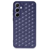 Techtrove Samsung Galaxy A35 Kılıf Kamera Korumalı Geometrik Petek Motifli Silikon Kapak Lacivert
