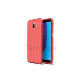 Techtrove Samsung Galaxy J6 Plus Kılıf Deri Extra Korumalı Slikon Kapak Kırmızı