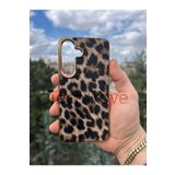 Techtrove Samsung Galaxy S24 Kılıf Leopar Desenli İpeksi Dokulu A+ Kalite Kapak Leopar Desenli