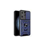 Techtrove Tecno Spark 10 Pro Kılıf Magnetik Standlı Sürgülü Kamera Korumalı Tank Kapak Mavi