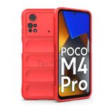 Techtrove Xiaomi Poco M4 Pro 4G Kılıf Elde Kaymaz İçi Kadife Silikon Kapak Kırmızı