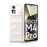 Techtrove Xiaomi Poco M4 Pro 4G Kılıf Elde Kaymaz İçi Kadife Silikon Kapak Krem