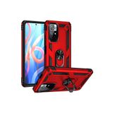 Techtrove Xiaomi Poco M4 Pro 5G Kılıf Yüzüklü Stand Olabilen Magnetic Tpu Tank Kapak Kırmızı