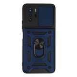 Techtrove Xiaomi Poco X3 Gt Kılıf Sürgülü Kamera Korumalı Yüzüklü Stand Olabilen Magnetic Tpu Tank Kapak Lacivert