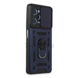 Techtrove Xiaomi Poco X5 Pro 5G Kılıf Sürgülü Kamera Korumalı Yüzüklü Stand Olabilen Magnetic Tpu Tank Kapak Lacivert