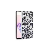 Techtrove Xiaomi Redmi 13C Ve Poco C65 Kılıf İpeksi Desenli Tasarımlı Kamera Koruma Çıkıntılı A+ Kalite Kapak Gri Leopar