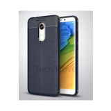 Techtrove Xiaomi Redmi 5 Plus Kılıf Deri Extra Korumalı Slikon Kapak Lacivert