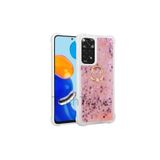 Techtrove Xiaomi Redmi Note 12 4G Kılıf Simli Sıvılı Tasarım Kamera Koruma Çıkıntılı Yüzüklü Şık Kapak Pembe
