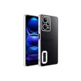 Techtrove Xiaomi Redmi Note 12 5G Kılıf Kamera Korumalı Logo Gösteren Zore Omega Kapak Gümüş