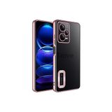 Techtrove Xiaomi Redmi Note 12 5G Kılıf Kamera Korumalı Logo Gösteren Zore Omega Kapak Rosegold