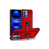 Techtrove Xiaomi Redmi Note 12 5G Kılıf Yüzüklü Stand Olabilen Magnetic Tpu Tank Kapak Kırmızı