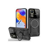 Techtrove Xiaomi Redmi Note 12 Pro 4G Kılıf Kamera Korumalı Stand Özellikli Maksimum Darbe Korumalı Kapak Siyah