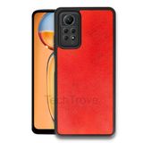 Techtrove Xiaomi Redmi Note 12 Pro 4G Kılıf Premium Deri Dokulu Ekstra Darbe Korumalı Kapak Kırmızı