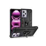 Techtrove Xiaomi Redmi Note 12 Pro 5G Kılıf Yüzüklü Stand Olabilen Magnetic Tpu Tank Kapak Siyah