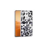 Techtrove Xiaomi Redmi Note 13 Pro 4G Kılıf İpeksi Desenli Tasarımlı Kamera Koruma Çıkıntılı A+ Kalite Kapak Gri Leopar