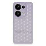 Techtrove Xiaomi Redmi Note 13 Pro 4G Kılıf Kamera Korumalı Geometrik Petek Motifli Silikon Kapak Lila
