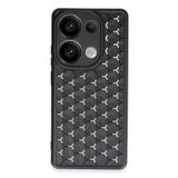Techtrove Xiaomi Redmi Note 13 Pro 4G Kılıf Kamera Korumalı Geometrik Petek Motifli Silikon Kapak Siyah