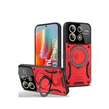 Techtrove Xiaomi Redmi Note 13 Pro 4G Kılıf Kamera Korumalı Stand Özellikli Maksimum Darbe Korumalı Kapak Kırmızı
