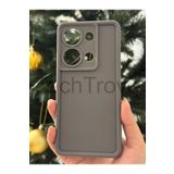 Techtrove Xiaomi Redmi Note 13 Pro 4G Kılıf Kamera Ve Kenar Koruma Çıkıntılı Soft Renkli Silikon Kapak Yumuşak - Gri