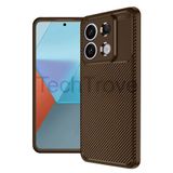Techtrove Xiaomi Redmi Note 13 Pro 4G Kılıf Karbon Tasarımlı İnce Yapılı Kamera Koruma Çıkıntılı Kapak Kahverengi