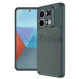 Techtrove Xiaomi Redmi Note 13 Pro 4G Kılıf Karbon Tasarımlı İnce Yapılı Kamera Koruma Çıkıntılı Kapak Koyu Yeşil
