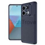 Techtrove Xiaomi Redmi Note 13 Pro 4G Kılıf Karbon Tasarımlı İnce Yapılı Kamera Koruma Çıkıntılı Kapak Lacivert