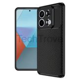 Techtrove Xiaomi Redmi Note 13 Pro 4G Kılıf Karbon Tasarımlı İnce Yapılı Kamera Koruma Çıkıntılı Kapak Siyah