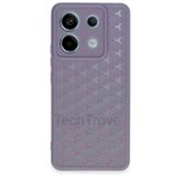 Techtrove Xiaomi Redmi Note 13 Pro 5G Kılıf Kamera Korumalı Geometrik Petek Motifli Silikon Kapak Lila