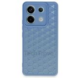Techtrove Xiaomi Redmi Note 13 Pro 5G Kılıf Kamera Korumalı Geometrik Petek Motifli Silikon Kapak Mavi