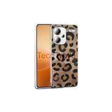 Techtrove Xiaomi Redmi Note 13 Pro Plus 5G Kılıf İpeksi Desenli Kamera Koruma Çıkıntılı A+ Kalite Kapak Gold Leopar